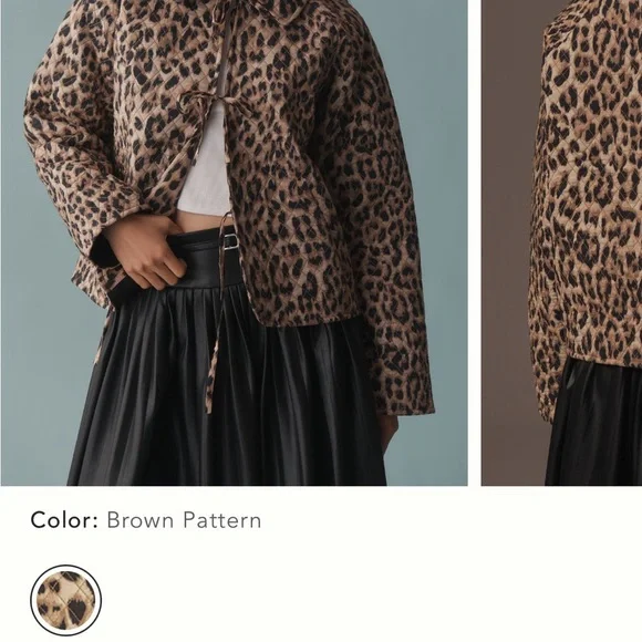 Anthropologie Leopard Print Quilted Jacket - Picture 10 of 13
